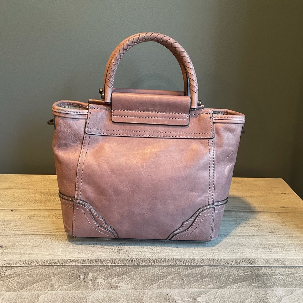 Frye Mauve Leather Top-Handle Satchel